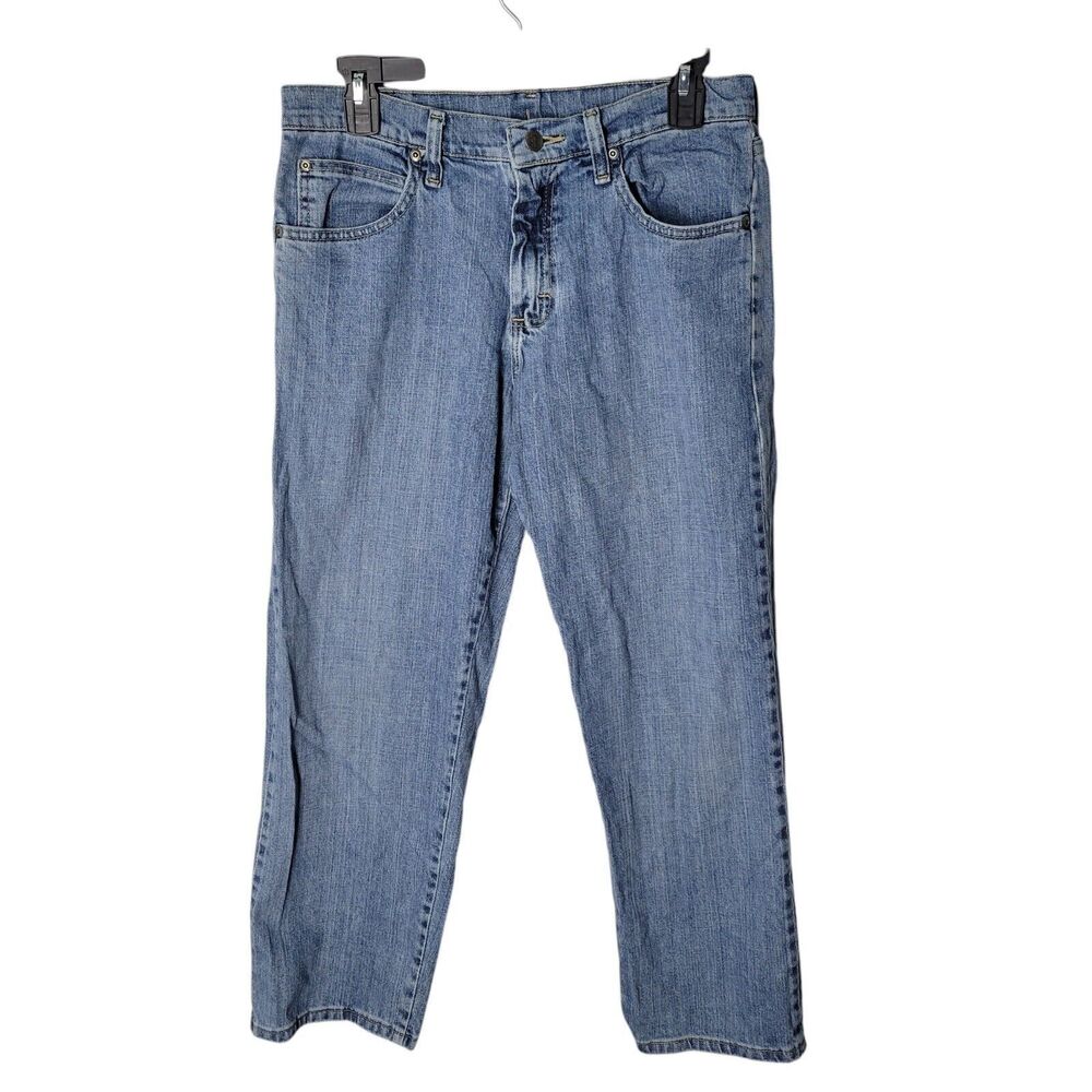 LEE Boys Size 16 Husky Blue Solid Jeans